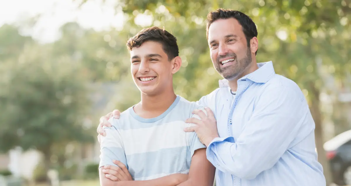 college student with parent